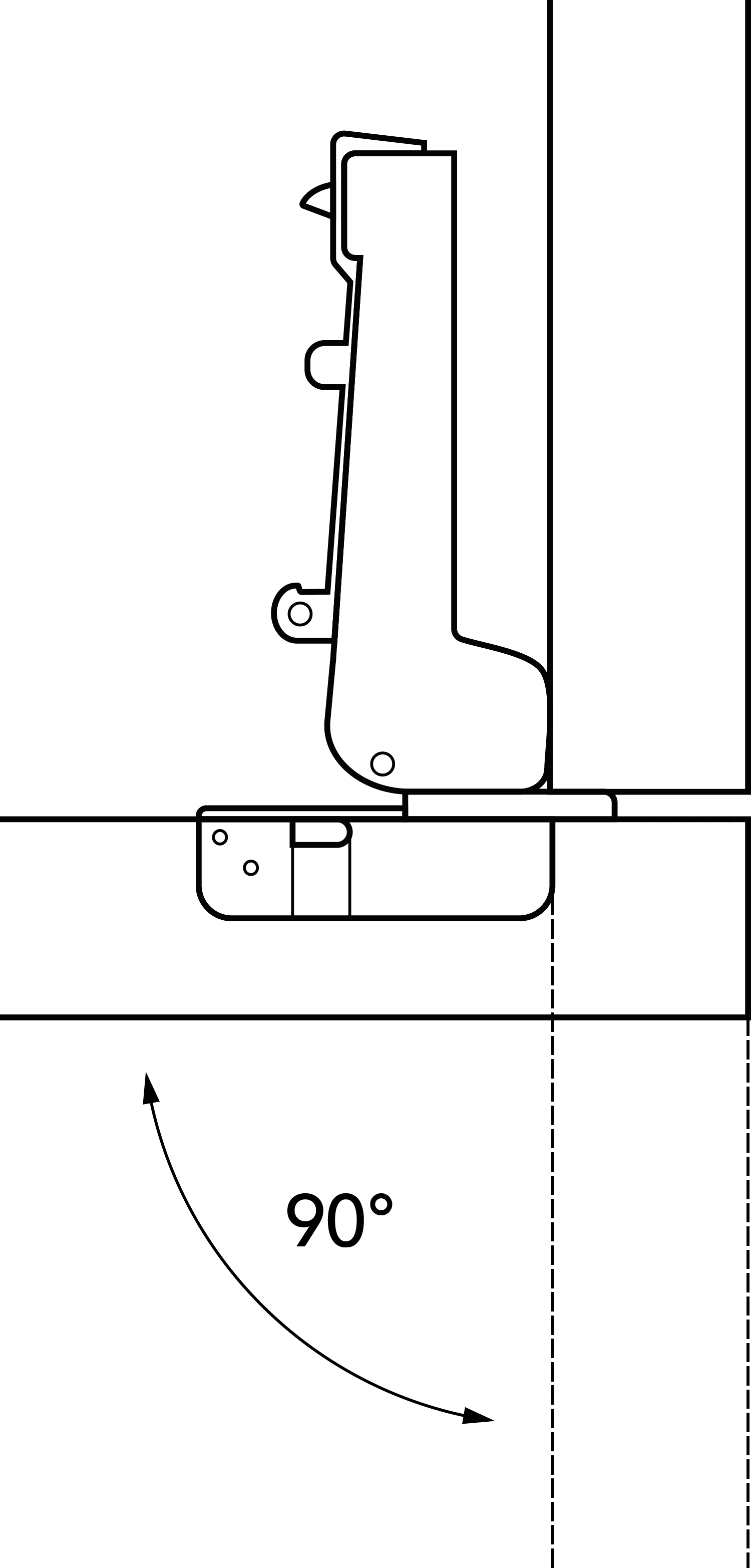 Slide-on scharnier opschroefbaar